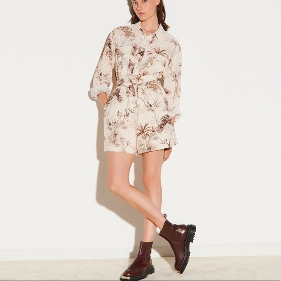 SANDRO | Linen Safari Romper - Picture 2 of 4
